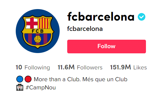 FCbarcelona tiktok example.