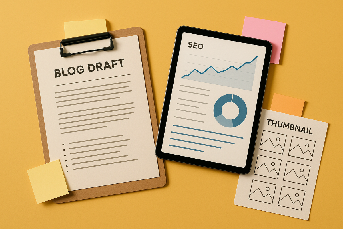 Materiais de planejamento de blog sobre SEO