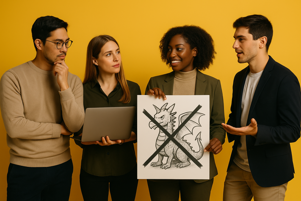 Grupo discutindo sobre carreiras freelancers