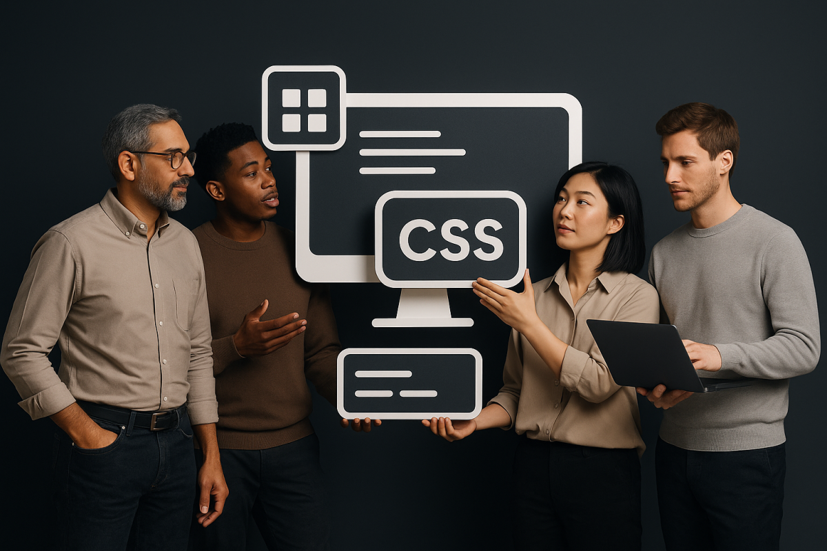 grupo de pessoas discutindo sobre CSS