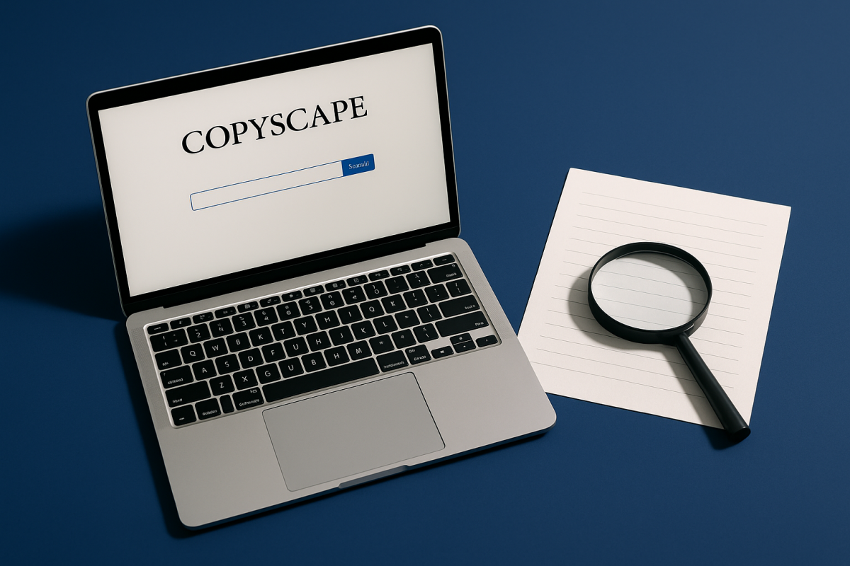 Computador exibindo site Copyscape