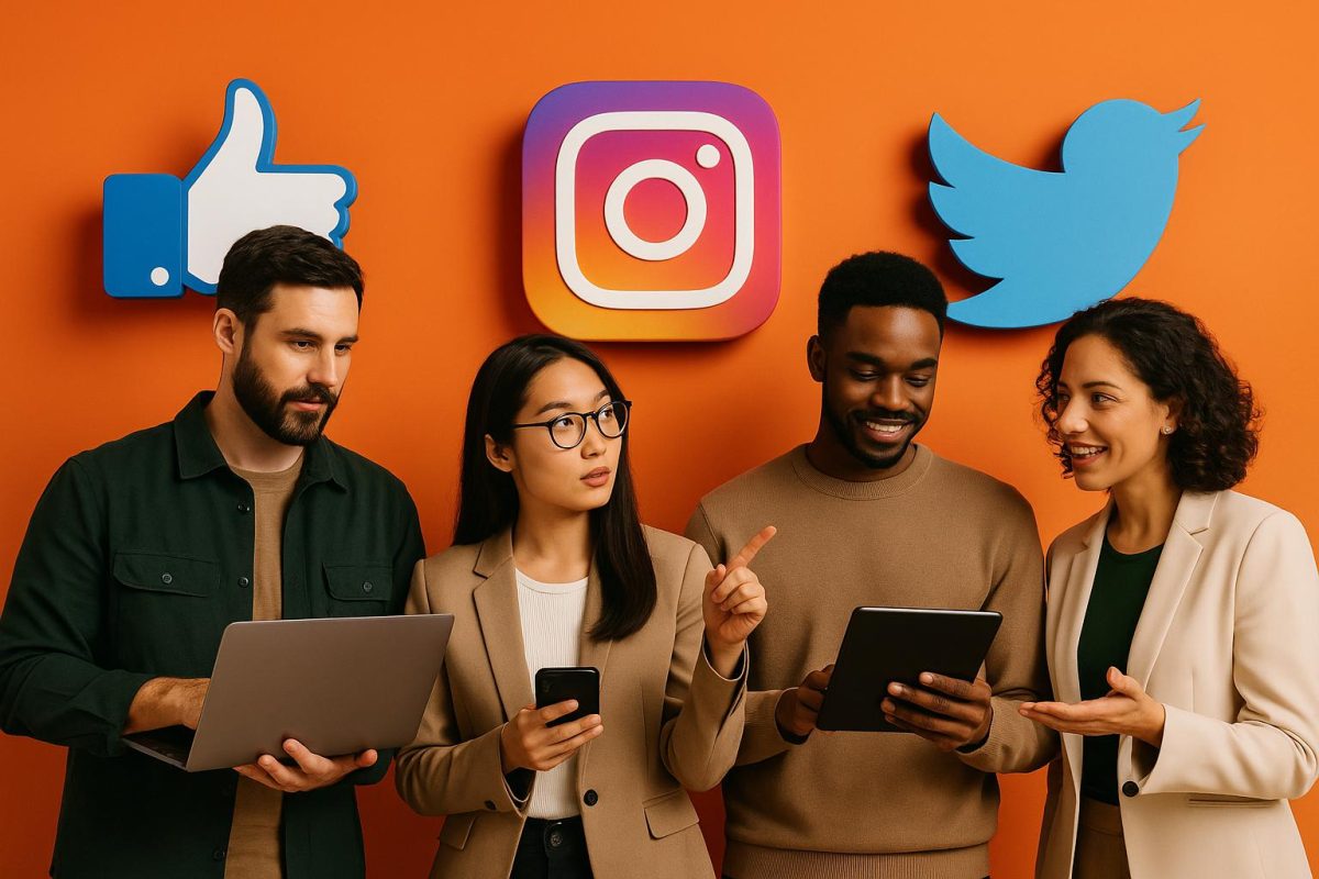 Grupo discute estratégias de redes sociais.