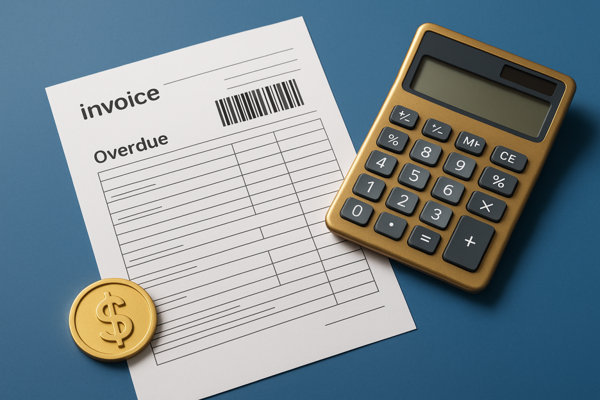 boleto MEI vencido ao lado de uma calculadora e moeda