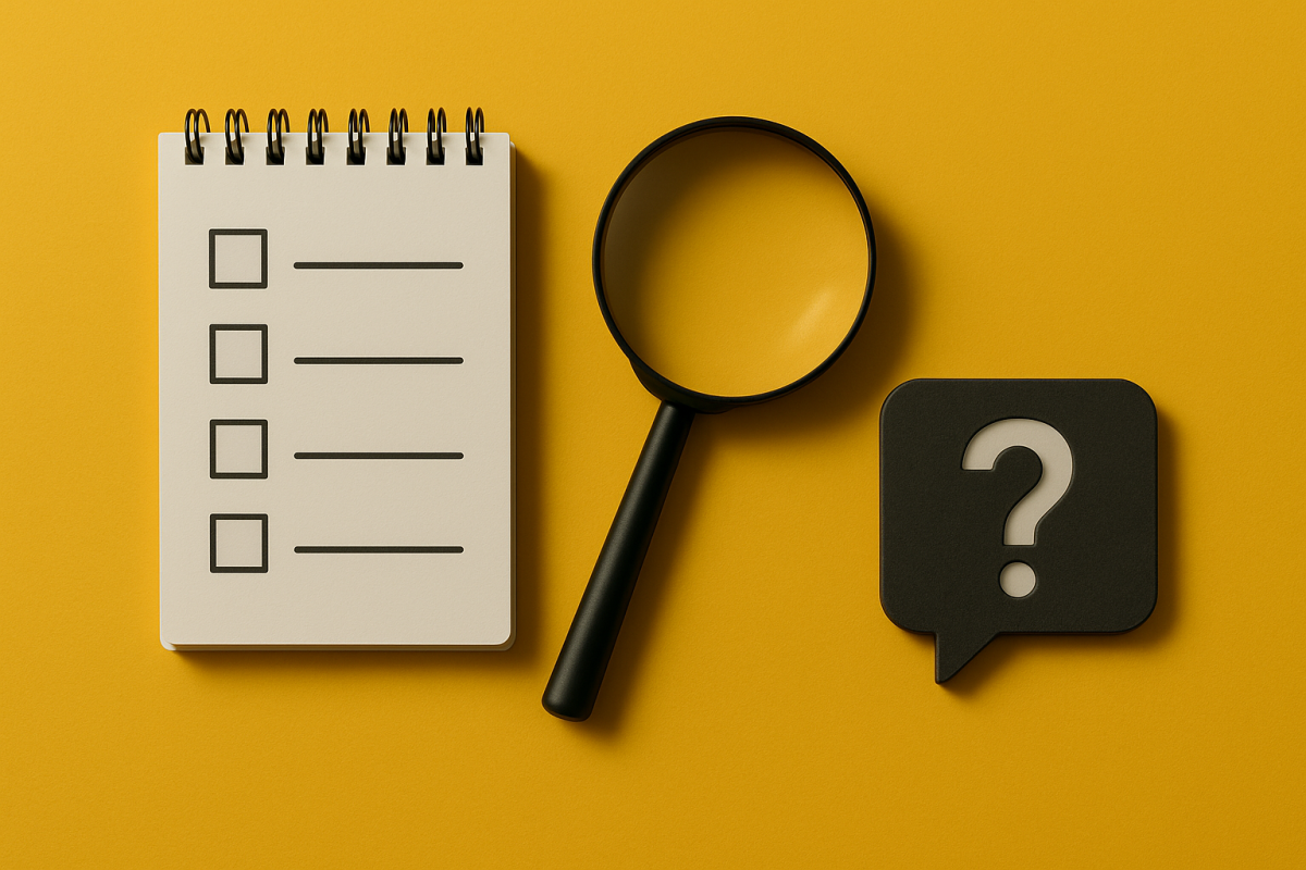 materiais de pesquisa sobre UX em fundo amarelo